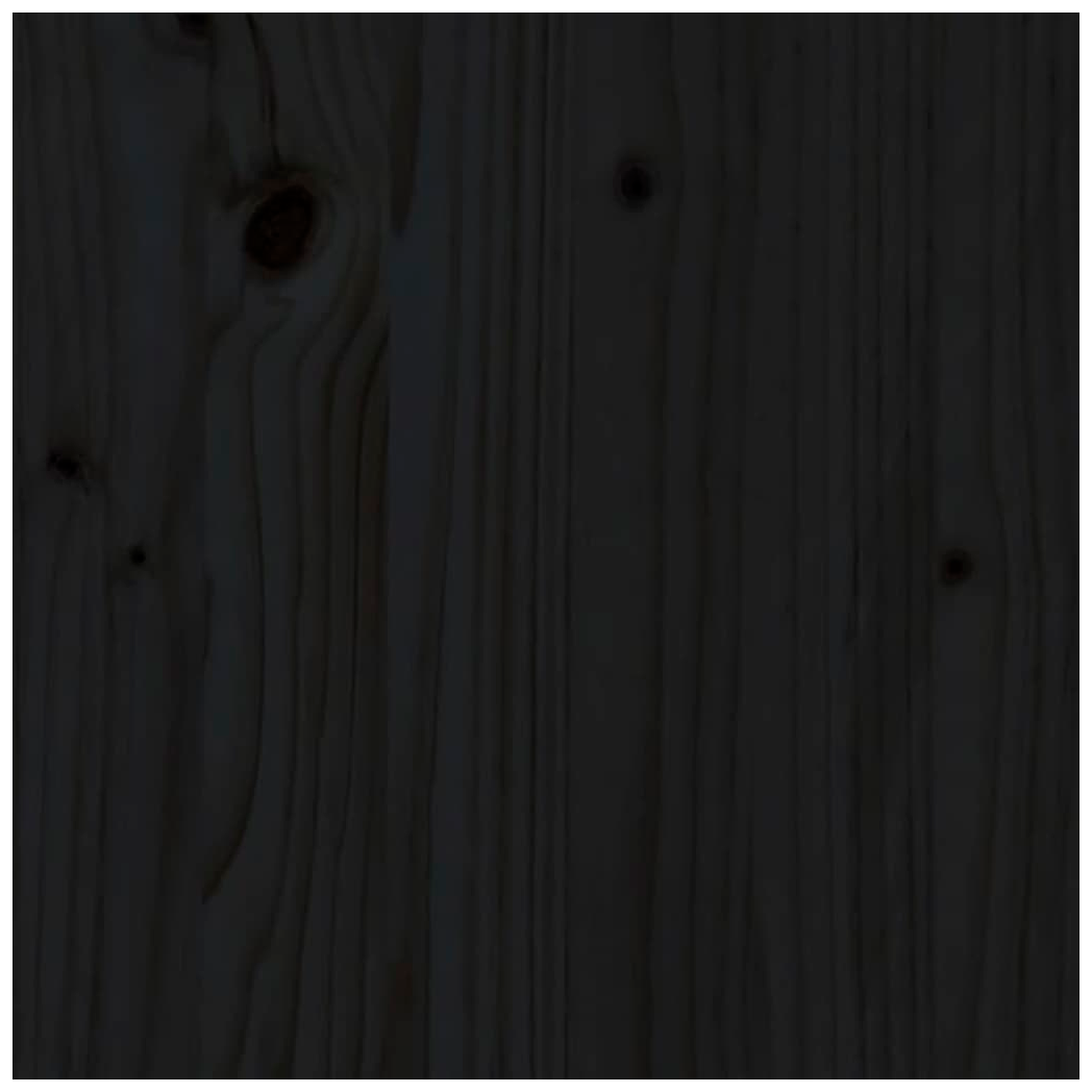 Bed Headboard Black 205.5x4x100 cm Solid Wood Pine