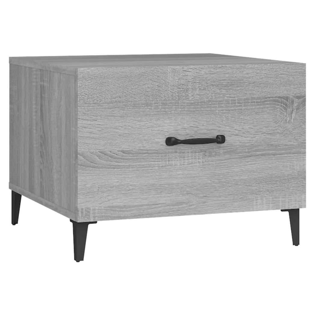 Coffee Table with Metal Legs Grey Sonoma 50x50x40 cm