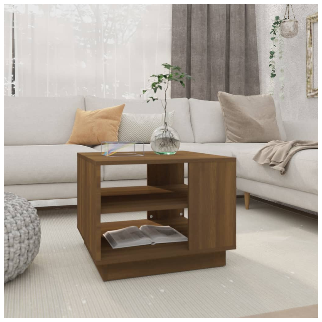 Coffee Table Brown Oak 55x55x43 cm Engineered Wood