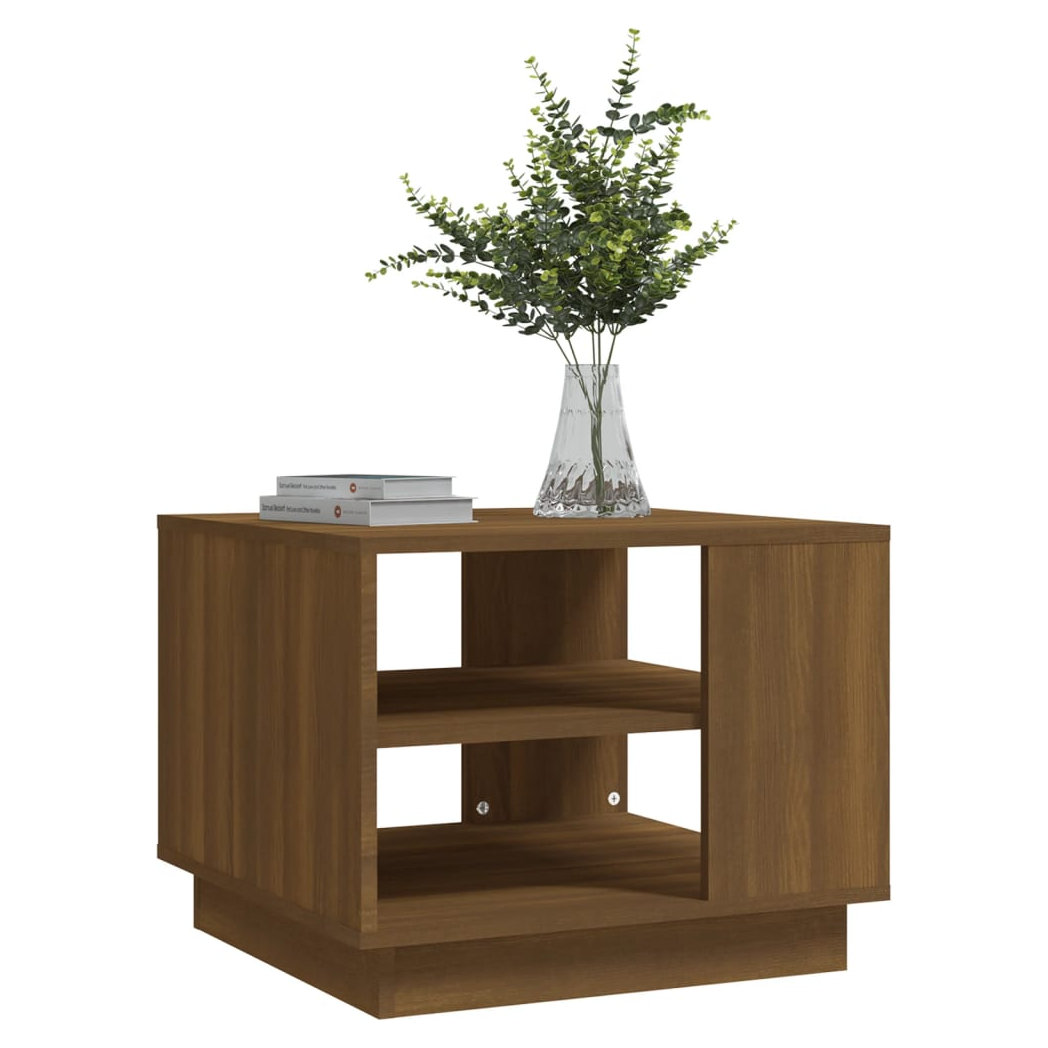 Coffee Table Brown Oak 55x55x43 cm Engineered Wood