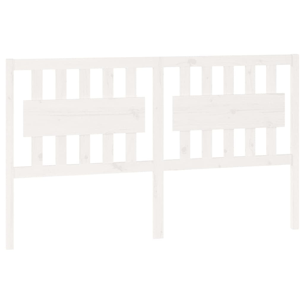 Bed Headboard White 165.5x4x100 cm Solid Wood Pine