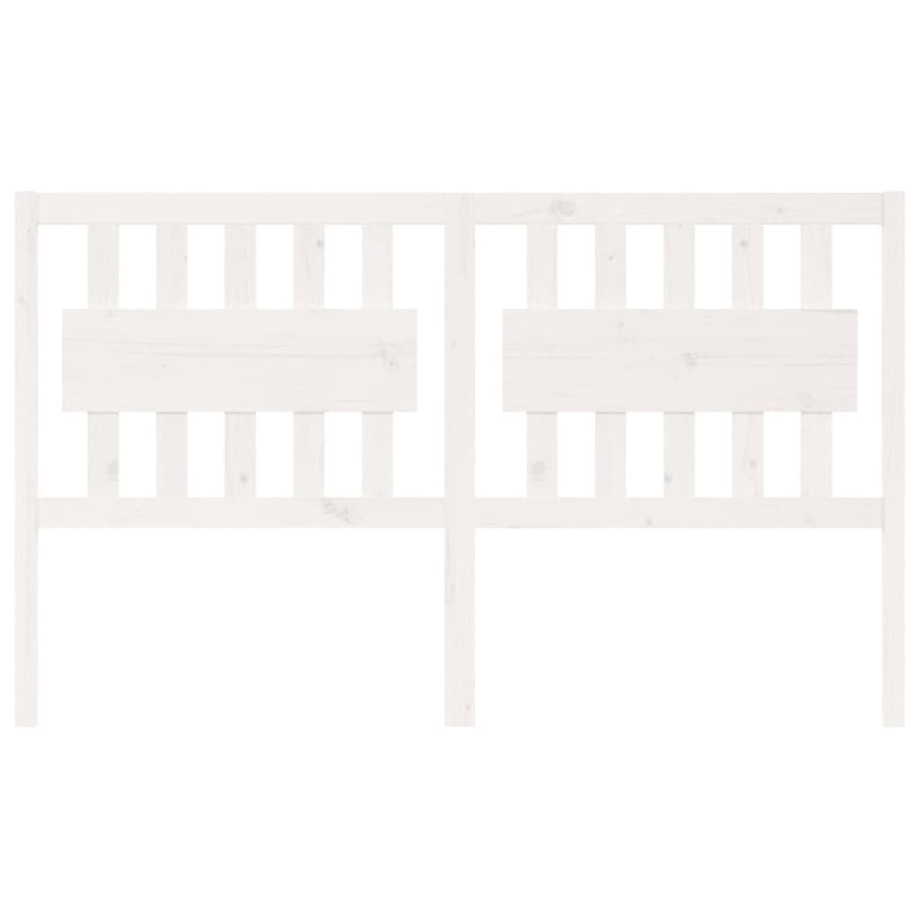 Bed Headboard White 165.5x4x100 cm Solid Wood Pine