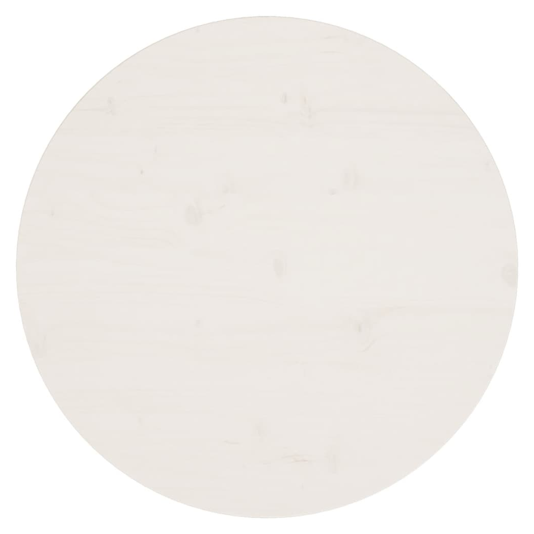 Table Top White ?60x2.5 cm Solid Wood Pine