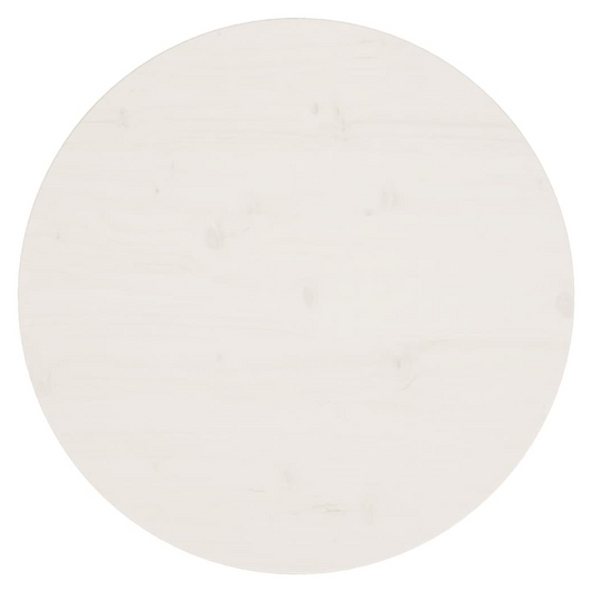 Table Top White ?60x2.5 cm Solid Wood Pine