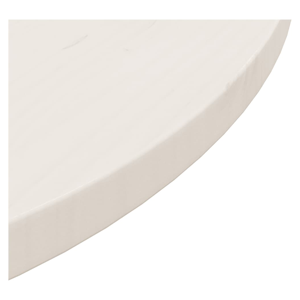 Table Top White ?60x2.5 cm Solid Wood Pine