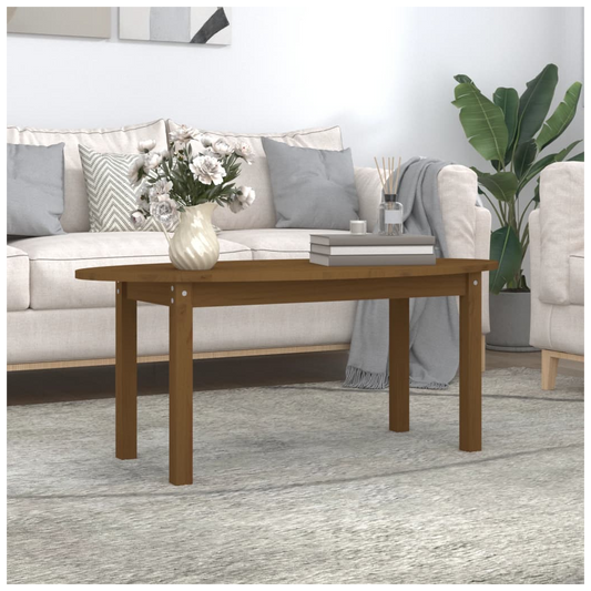 Coffee Table Honey Brown 110x55x45 cm Solid Wood Pine