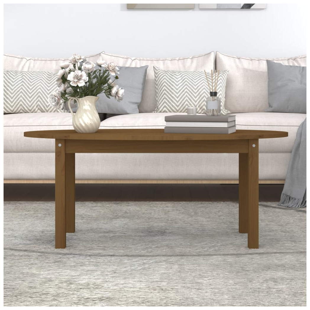 Coffee Table Honey Brown 110x55x45 cm Solid Wood Pine