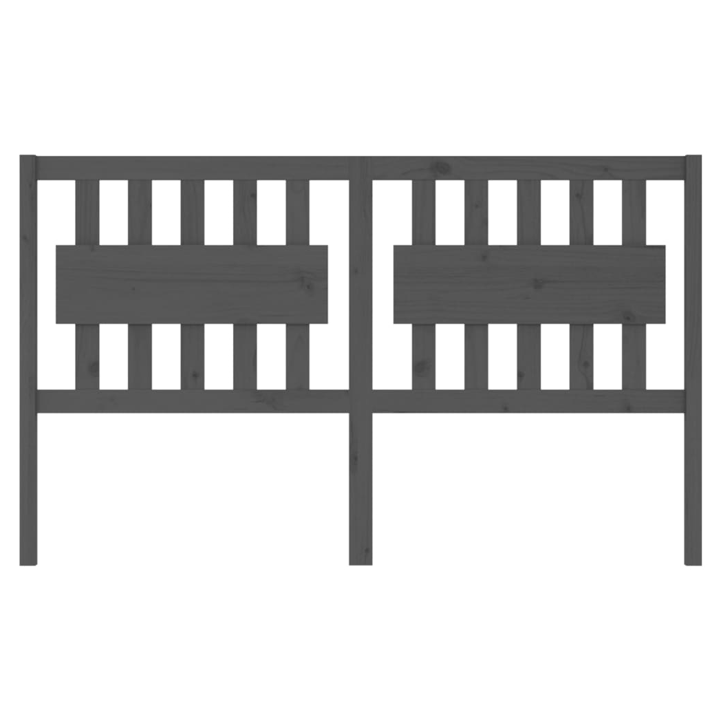 Bed Headboard Grey 155.5x4x100 cm Solid Wood Pine