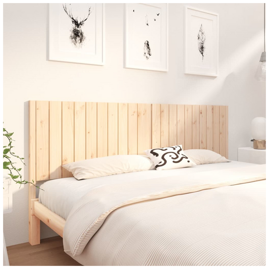 Bed Headboard 205.5x4x100 cm Solid Wood Pine