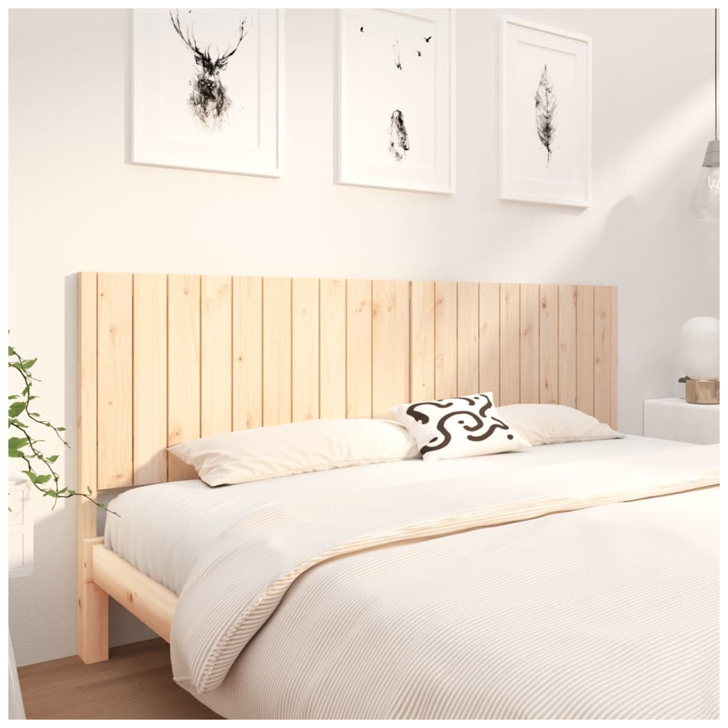 Bed Headboard 205.5x4x100 cm Solid Wood Pine
