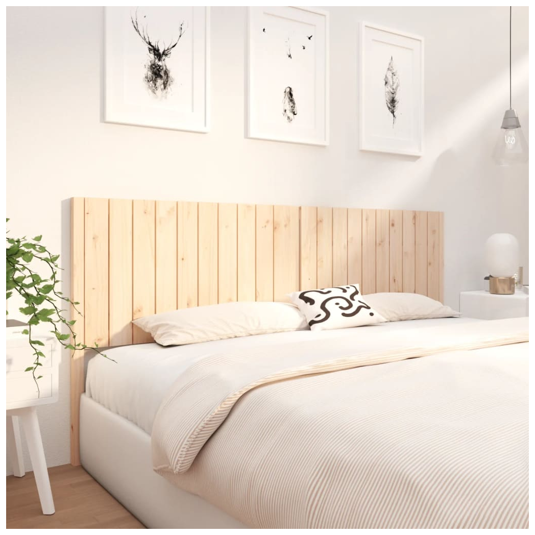 Bed Headboard 205.5x4x100 cm Solid Wood Pine