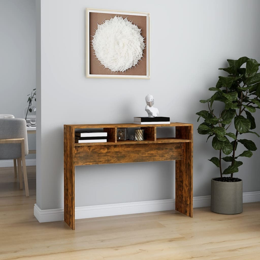 Console Table Smoked Oak 105x30x80 cm Engineered Wood