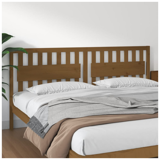 Bed Headboard Honey Brown 205.5x4x100 cm Solid Wood Pine
