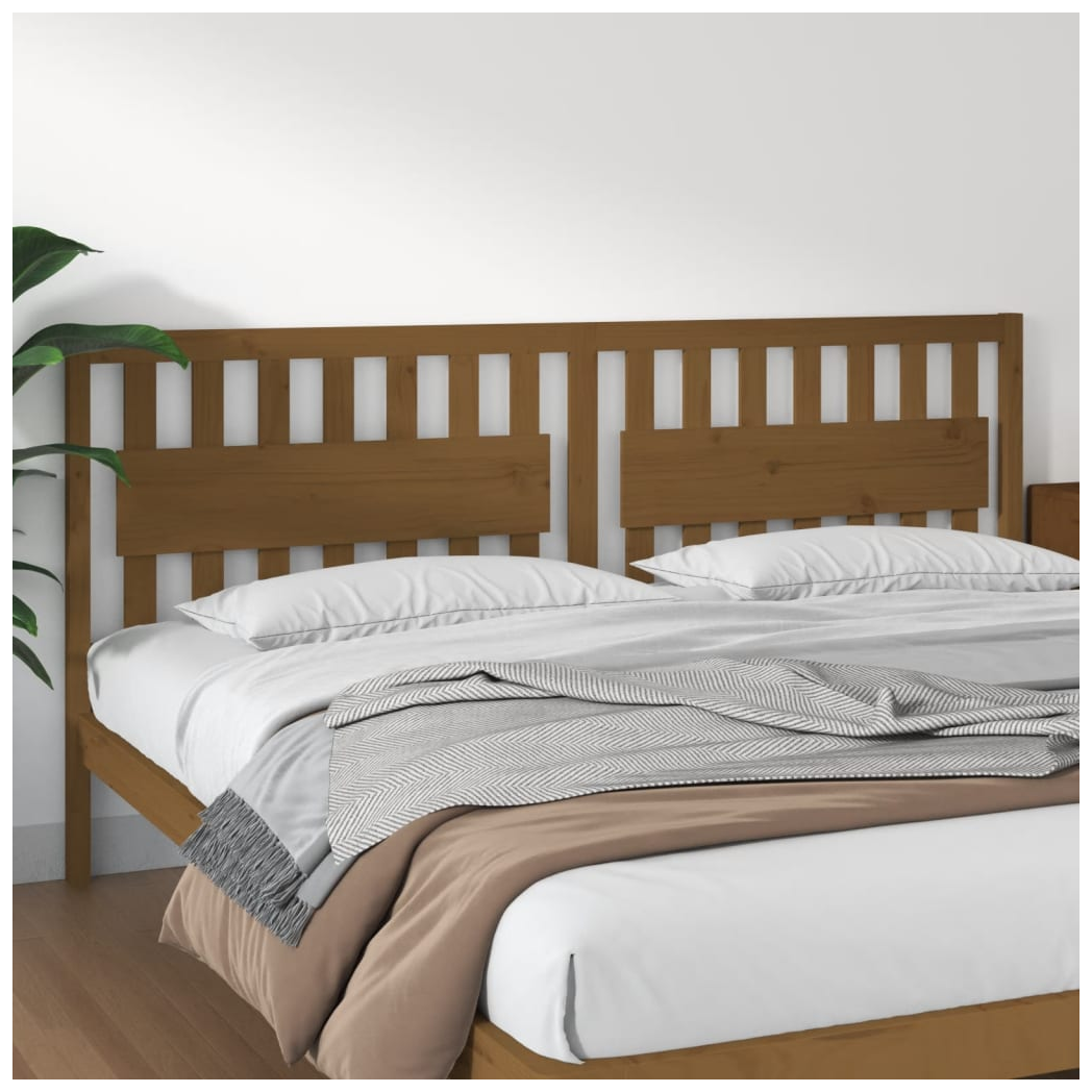 Bed Headboard Honey Brown 205.5x4x100 cm Solid Wood Pine