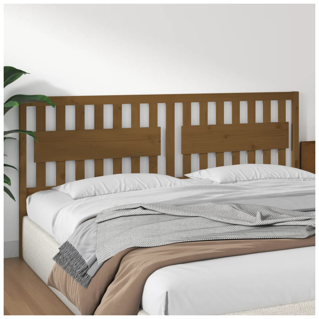 Bed Headboard Honey Brown 205.5x4x100 cm Solid Wood Pine