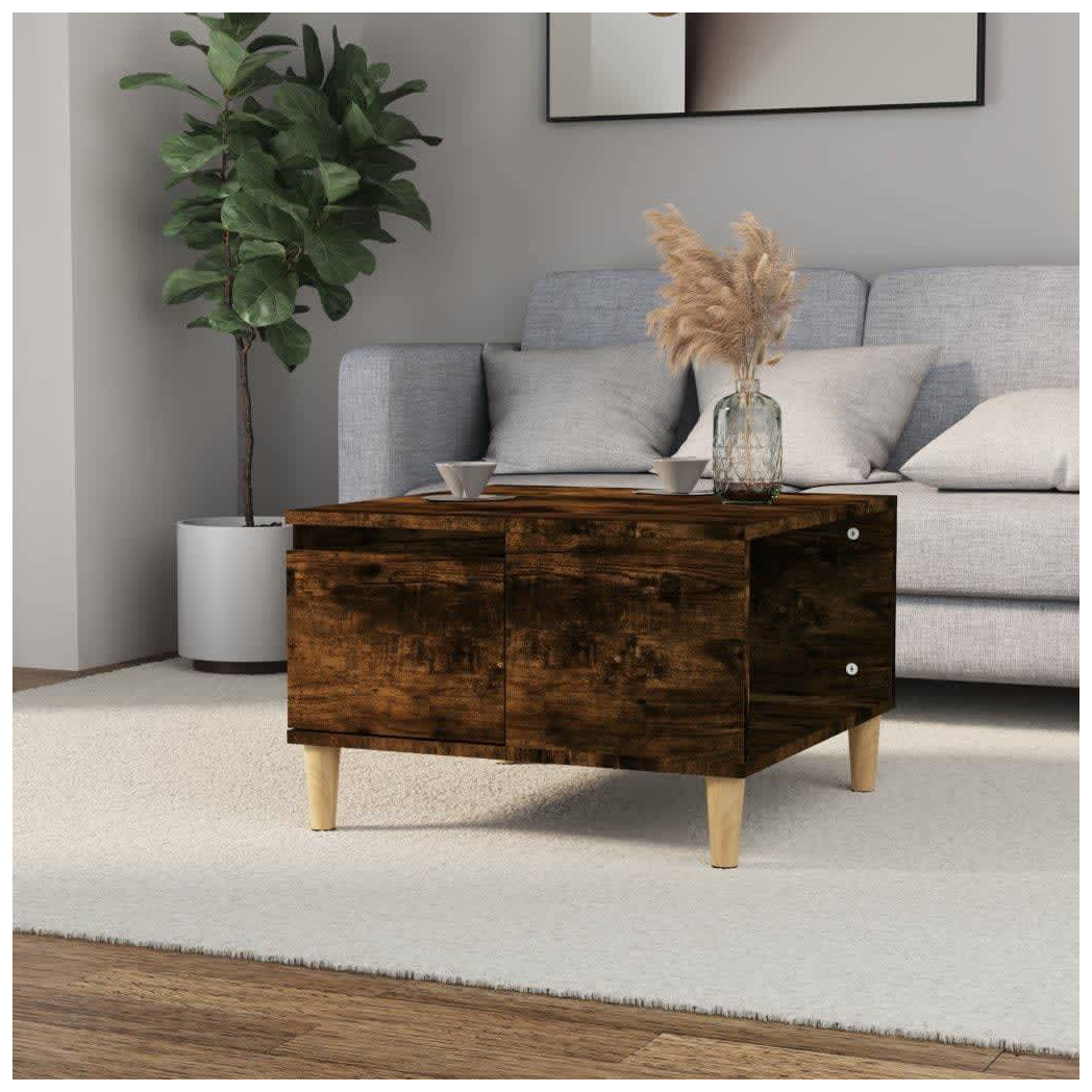 Coffee Table Smoked Oak 55x55x36.5 cm Engineered Wood