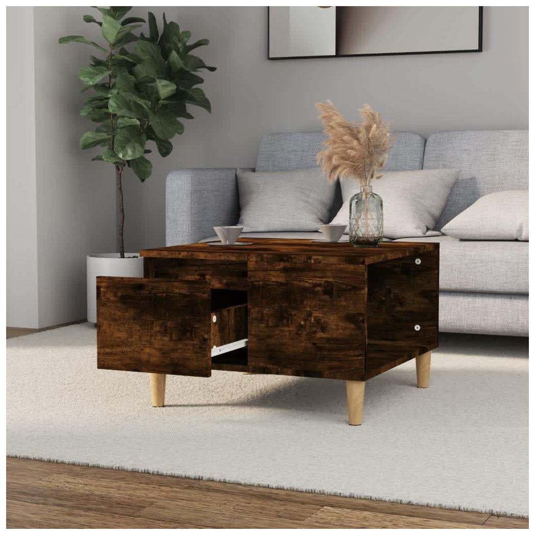 Coffee Table Smoked Oak 55x55x36.5 cm Engineered Wood