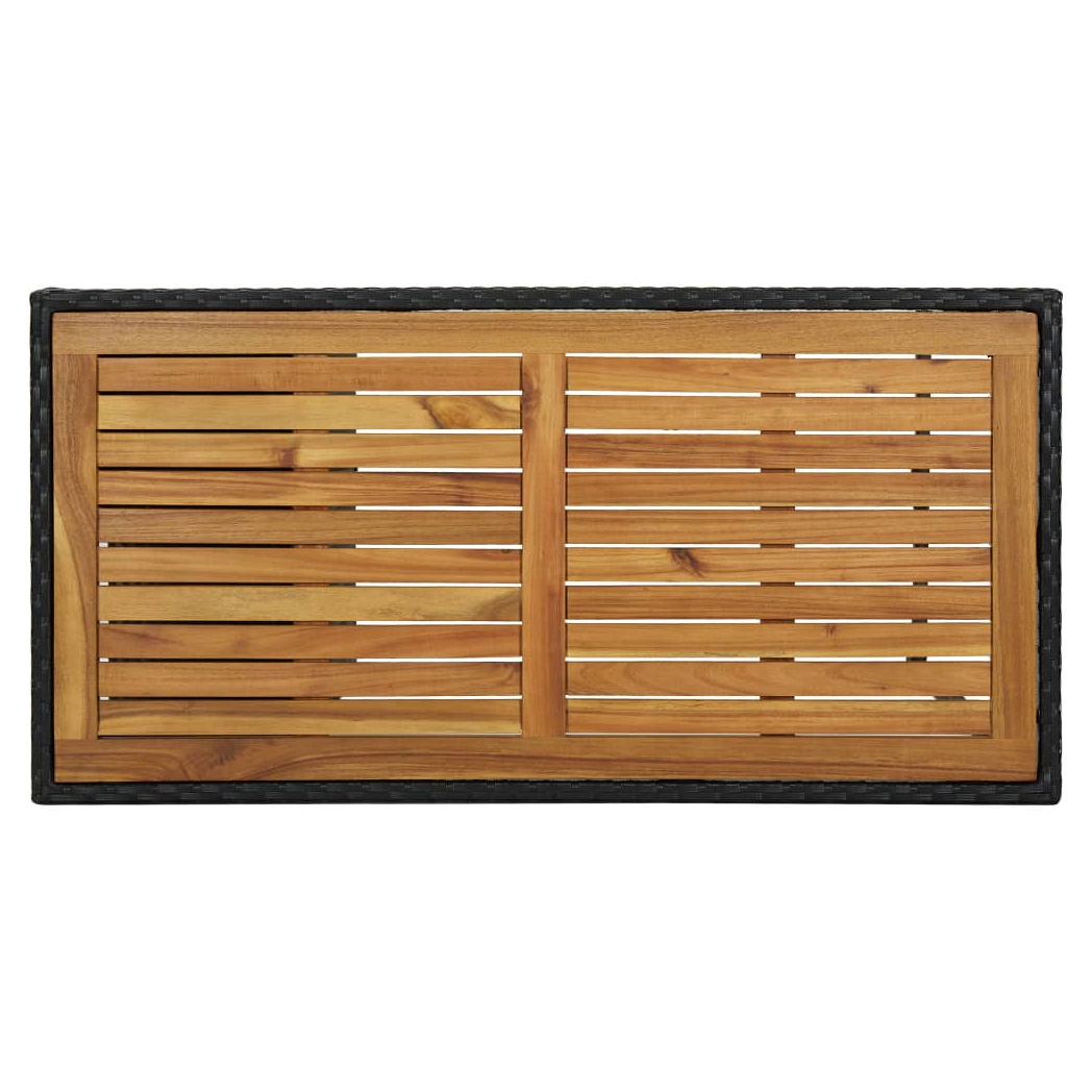 5 Piece Garden Bar Set with Cushions Poly Rattan Black