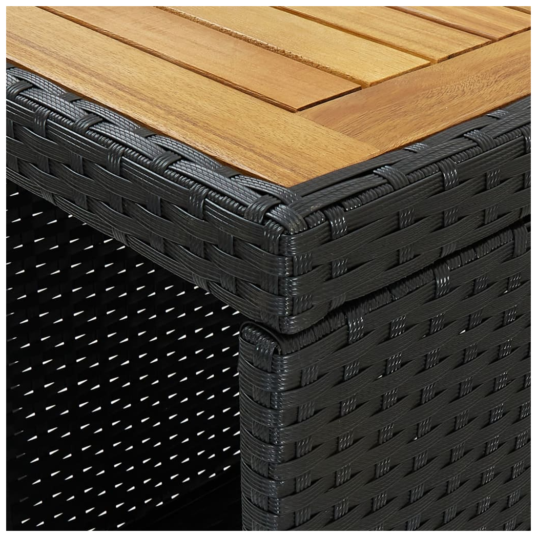 5 Piece Garden Bar Set with Cushions Poly Rattan Black