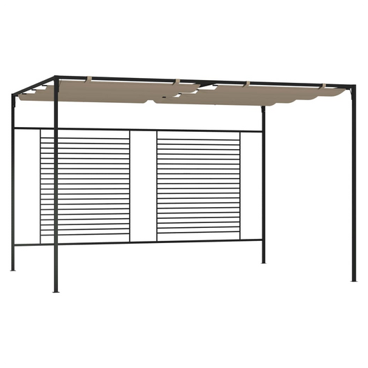 Gazebo with Retractable Roof 3x4x2.3 m Taupe 180 g/m