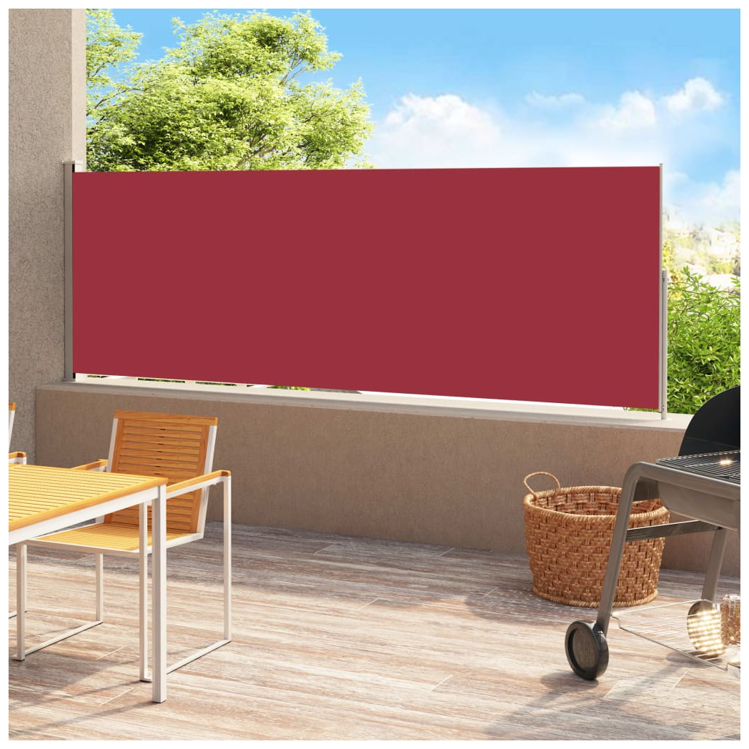 Patio Retractable Side Awning 180x500 cm Red