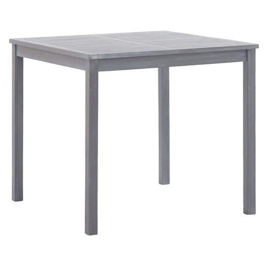 Garden Table Grey 80x80x74 cm Solid Acacia Wood