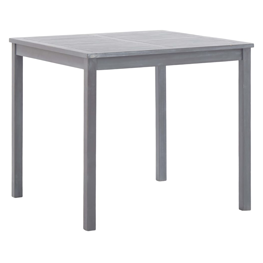 Garden Table Grey 80x80x74 cm Solid Acacia Wood