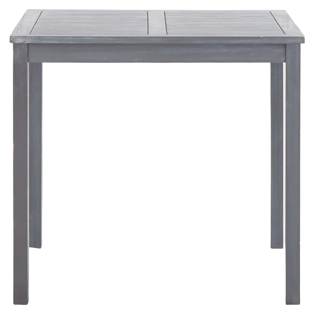 Garden Table Grey 80x80x74 cm Solid Acacia Wood
