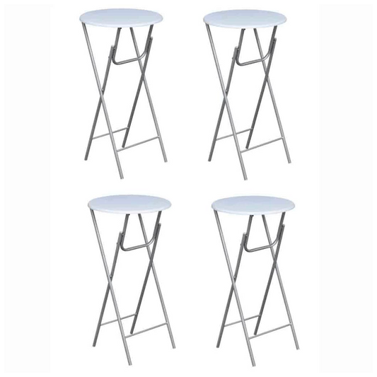 Bar Tables 4 pcs with MDF Tabletop White