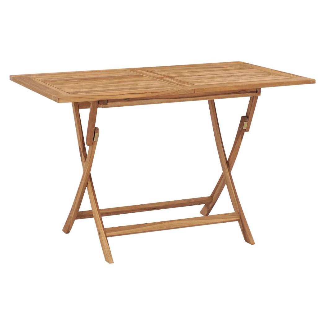 Folding Garden Table 120x70x75 cm Solid Teak Wood