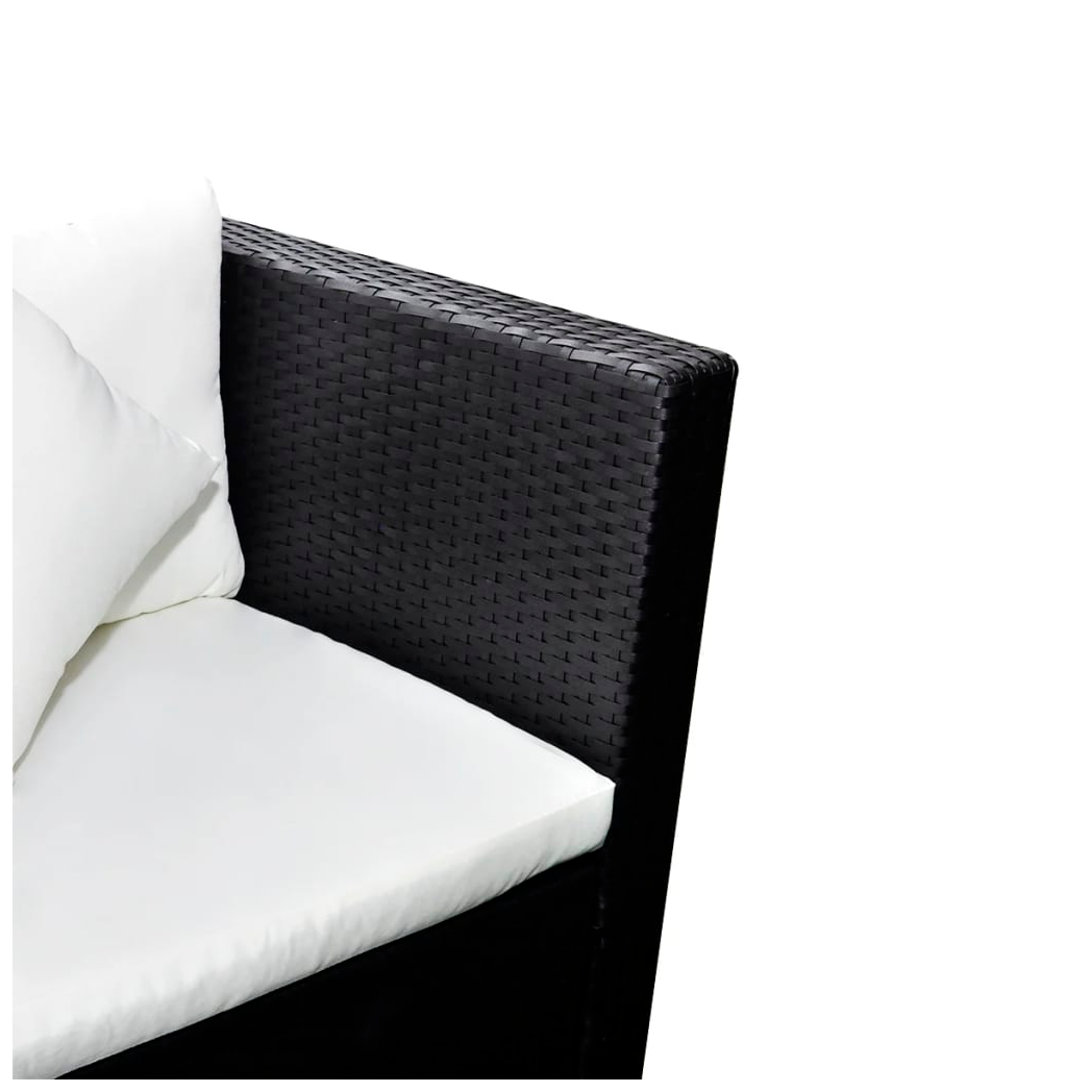 4 Piece Garden Lounge Set with Cushions Poly Rattan Black