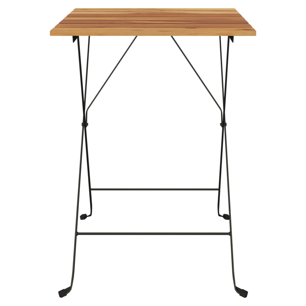 Folding Bistro Table 55x54x71 cm Solid Wood Teak and Steel