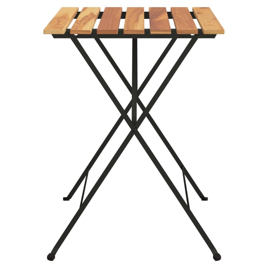 Folding Bistro Table 55x54x71 cm Solid Wood Teak and Steel
