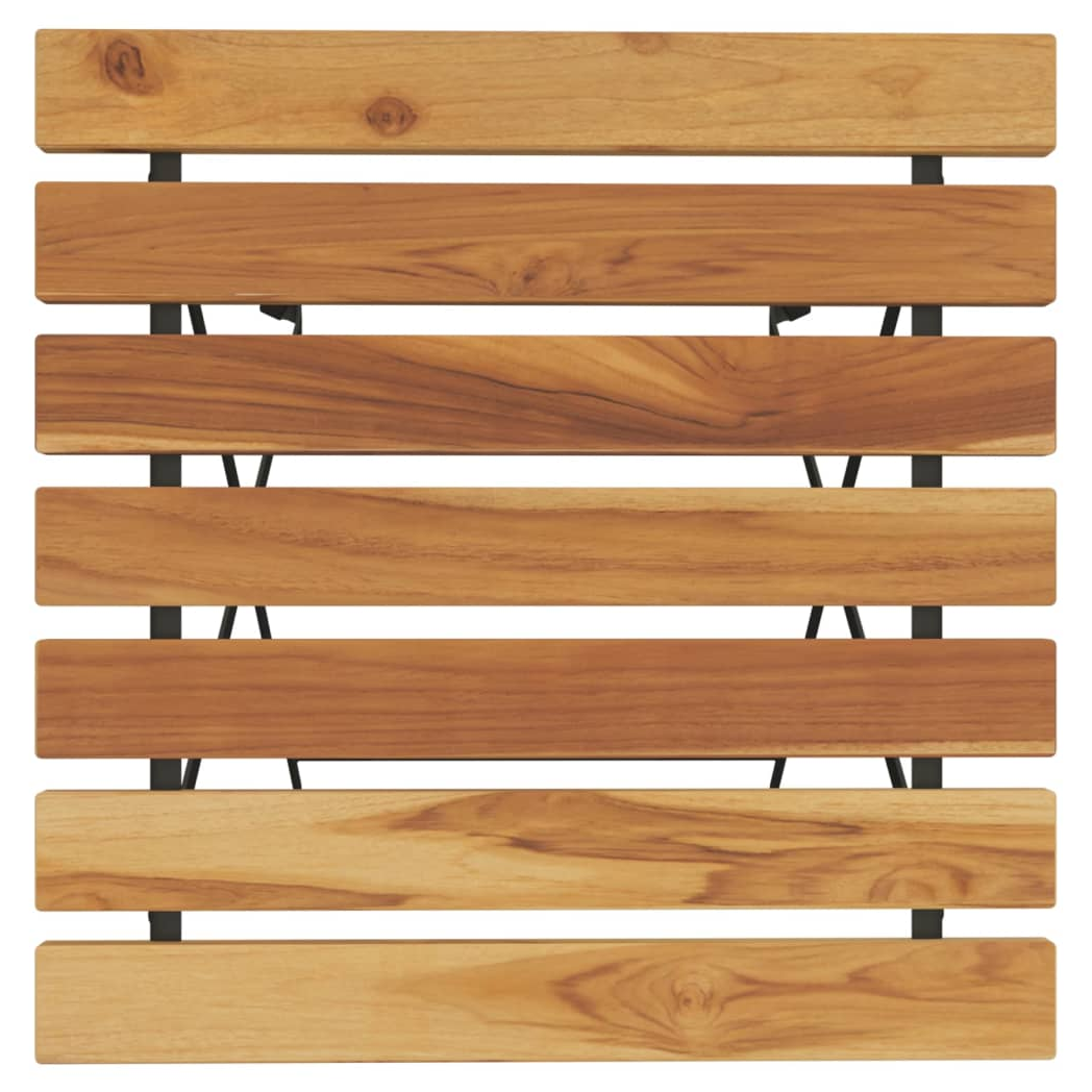 Folding Bistro Table 55x54x71 cm Solid Wood Teak and Steel