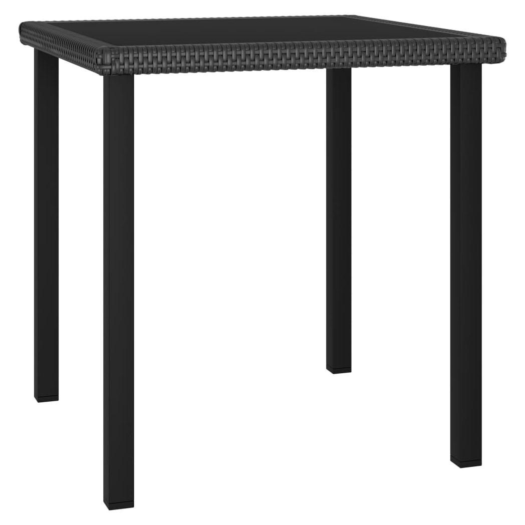 5 Piece Outdoor Dining Set Poly Rattan Black