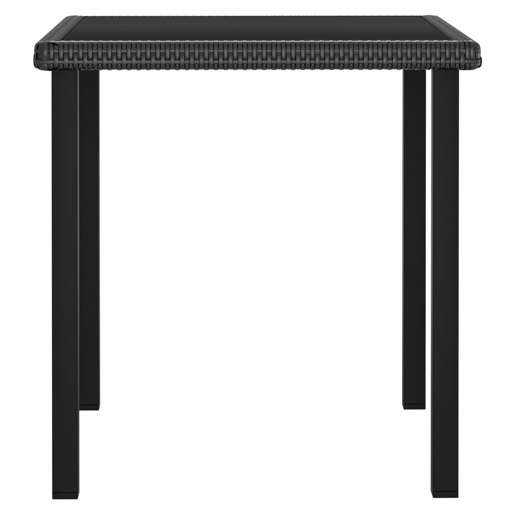 5 Piece Outdoor Dining Set Poly Rattan Black