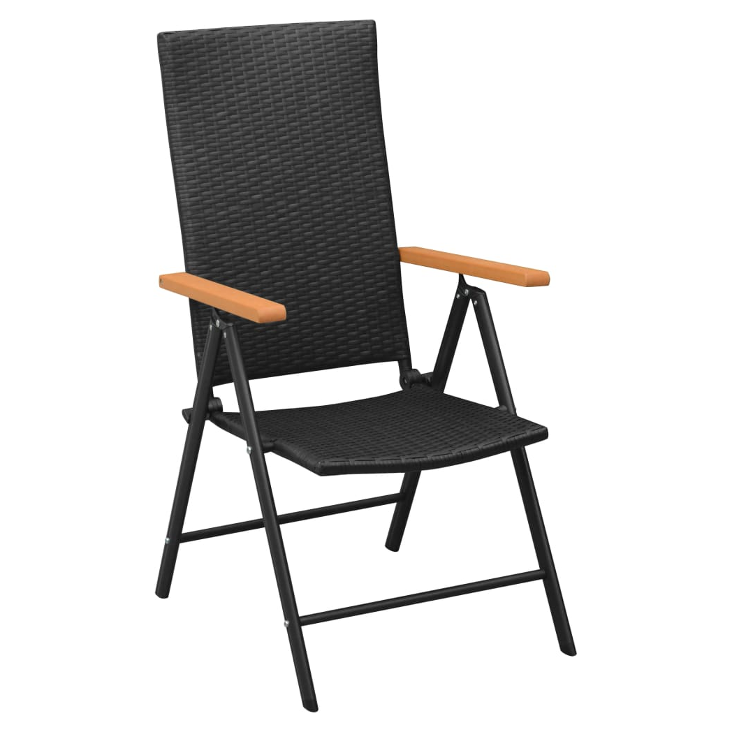 5 Piece Garden Dining Set Black and Brown