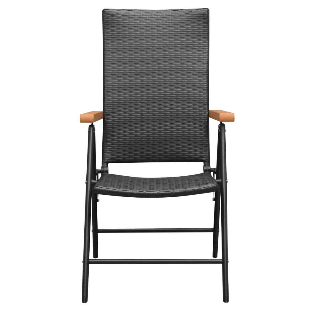 5 Piece Garden Dining Set Black and Brown