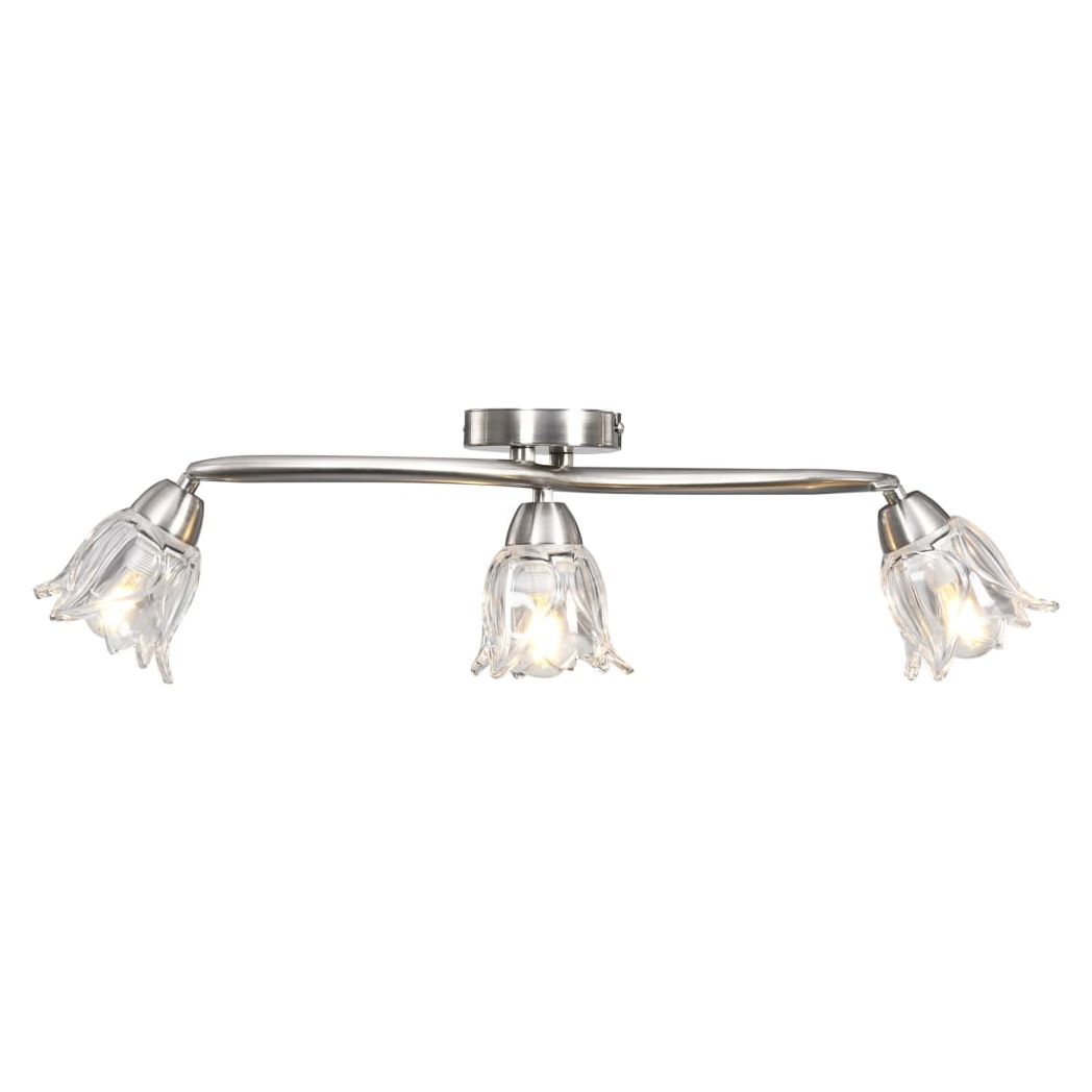 Ceiling Lamp with Transparent Glass Shades for 3 E14 Bulbs Tulip