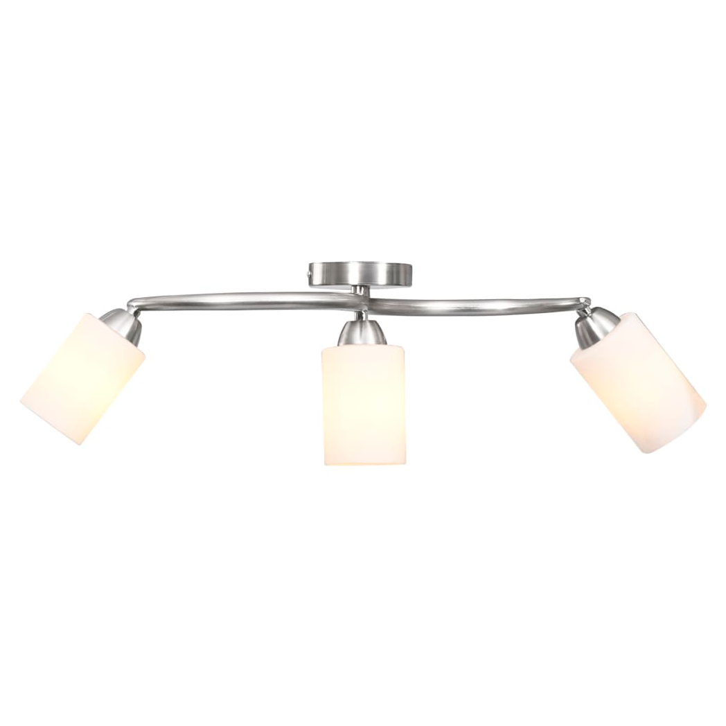 Ceiling Lamp with Ceramic Shades for 3 E14 Bulbs White Cone