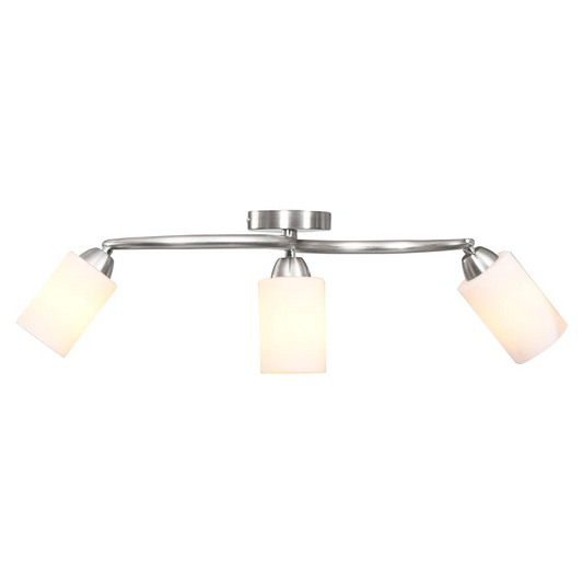 Ceiling Lamp with Ceramic Shades for 3 E14 Bulbs White Cone