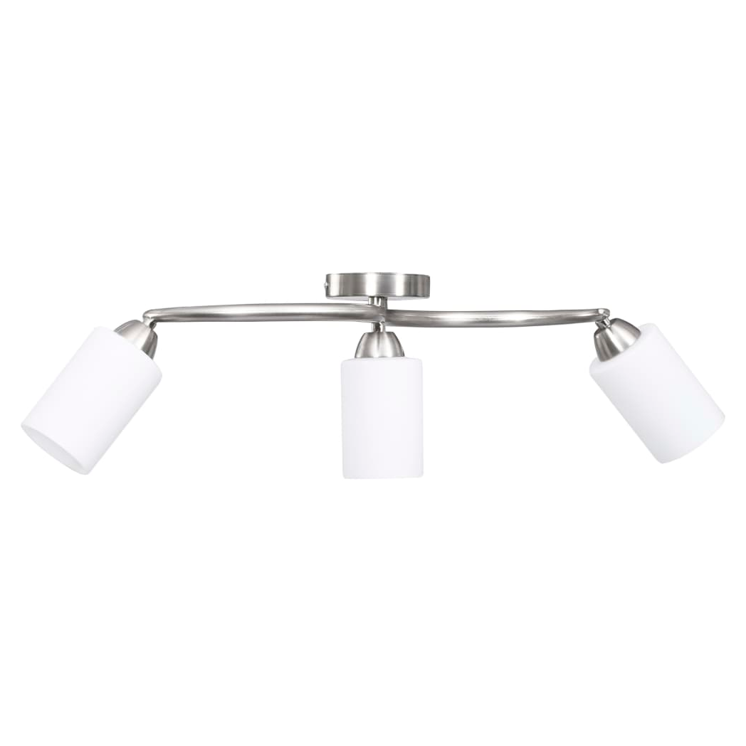 Ceiling Lamp with Ceramic Shades for 3 E14 Bulbs White Cone