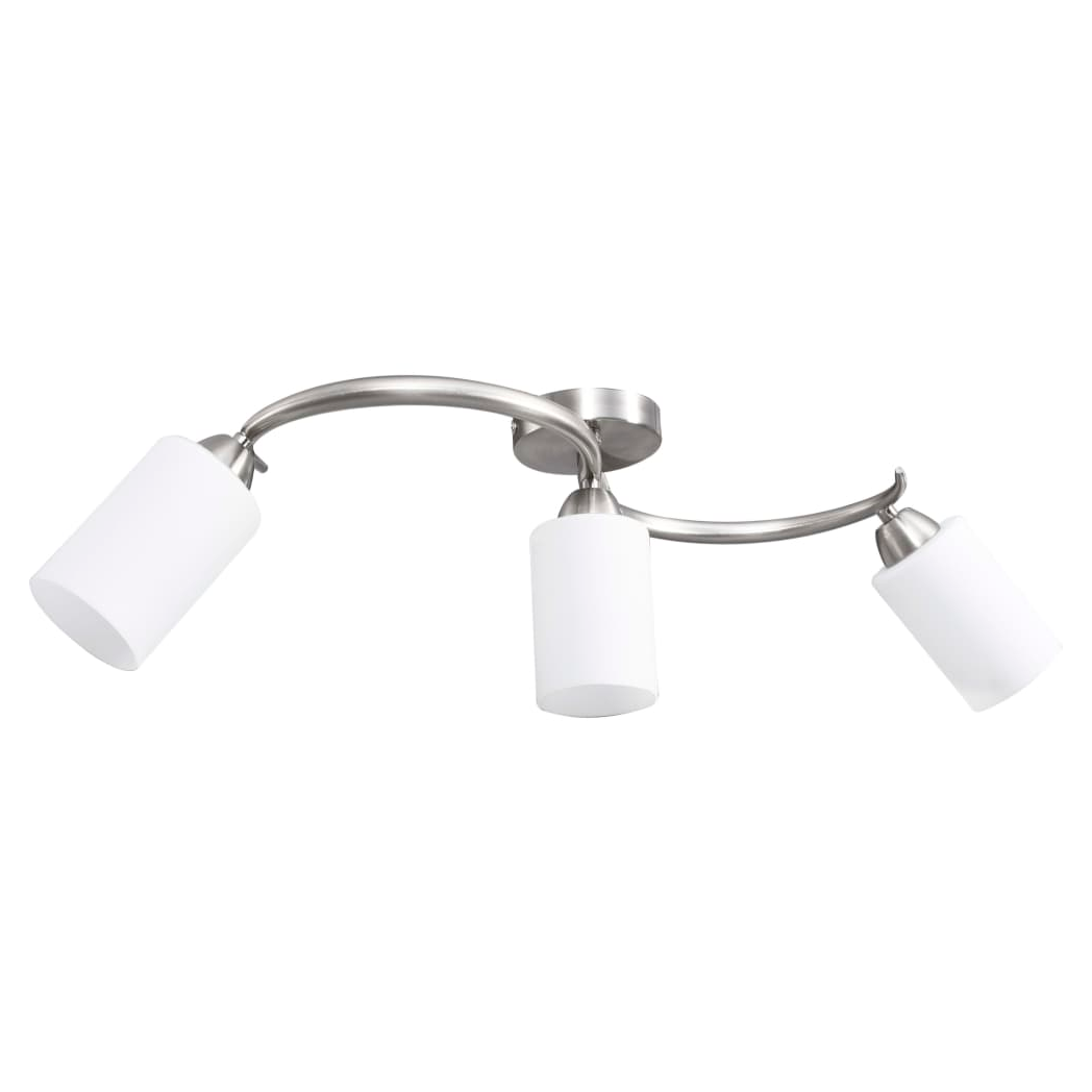 Ceiling Lamp with Ceramic Shades for 3 E14 Bulbs White Cone
