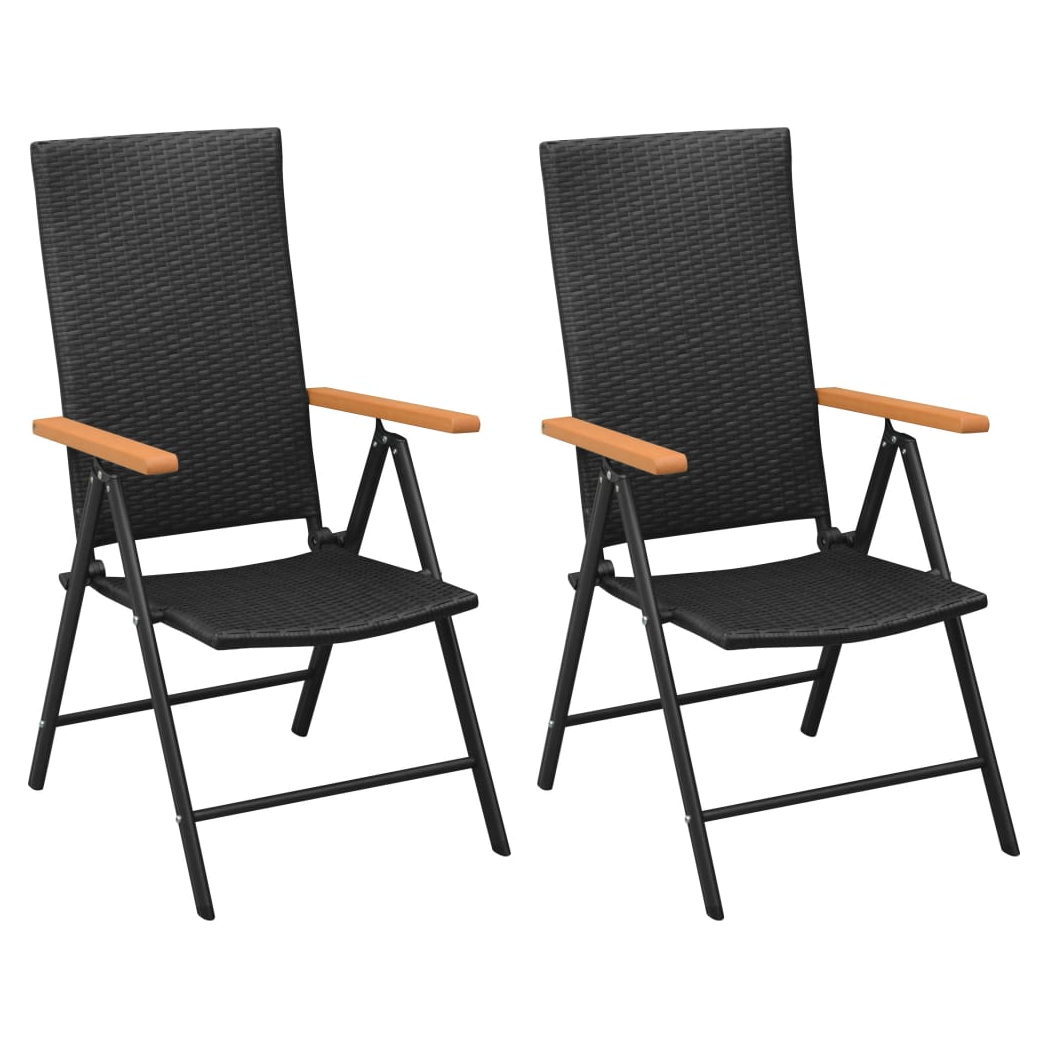 3 Piece Garden Dining Set Black and Brown