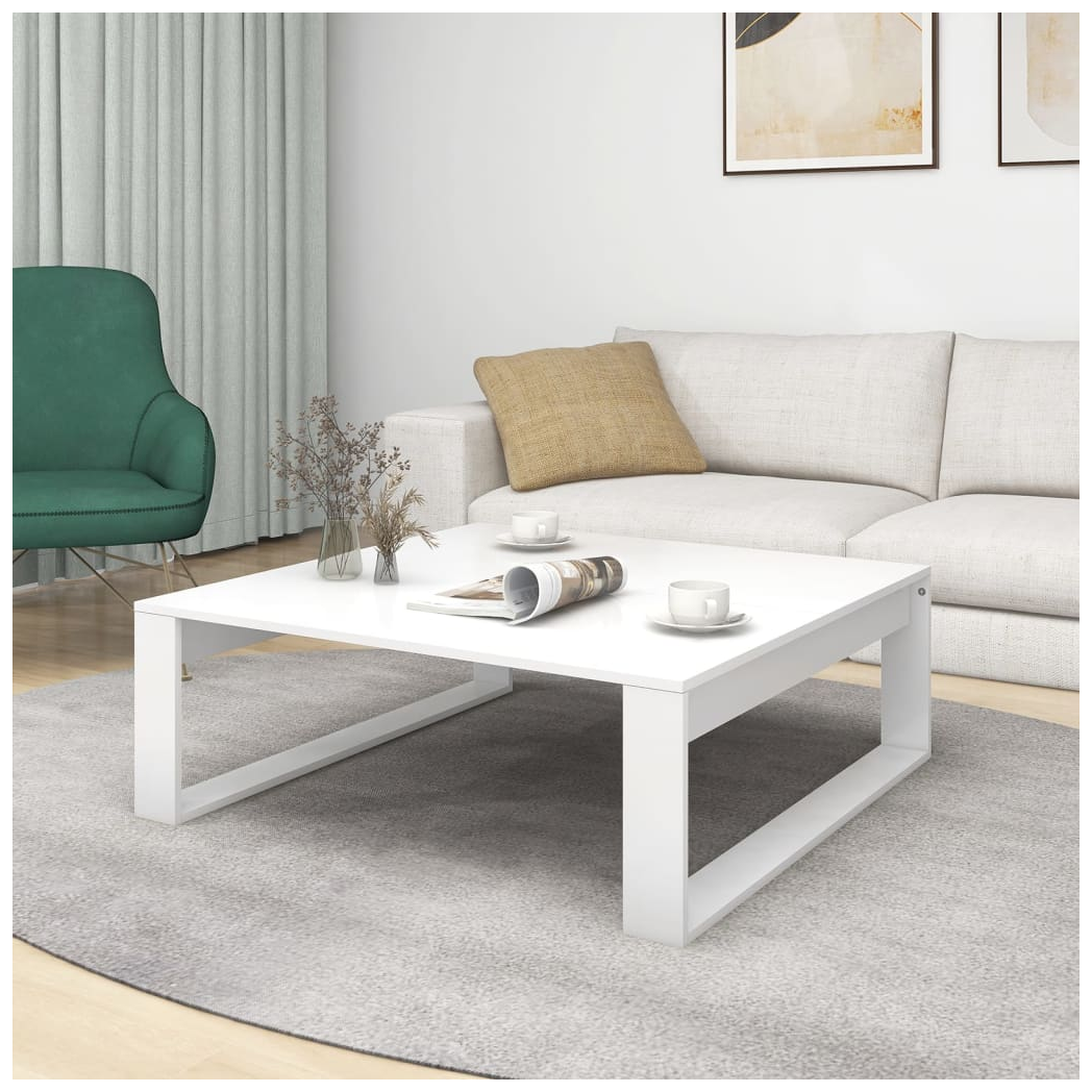 Coffee Table White 100x100x35 cm Engineered Wood