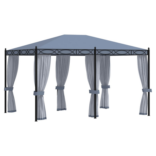 Gazebo with Mesh Screens 3x4 m Anthracite Steel