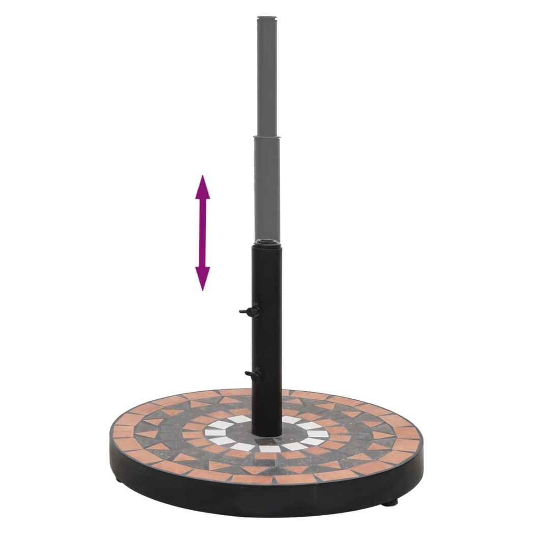 Parasol Base Terracotta and White Round 12 kg