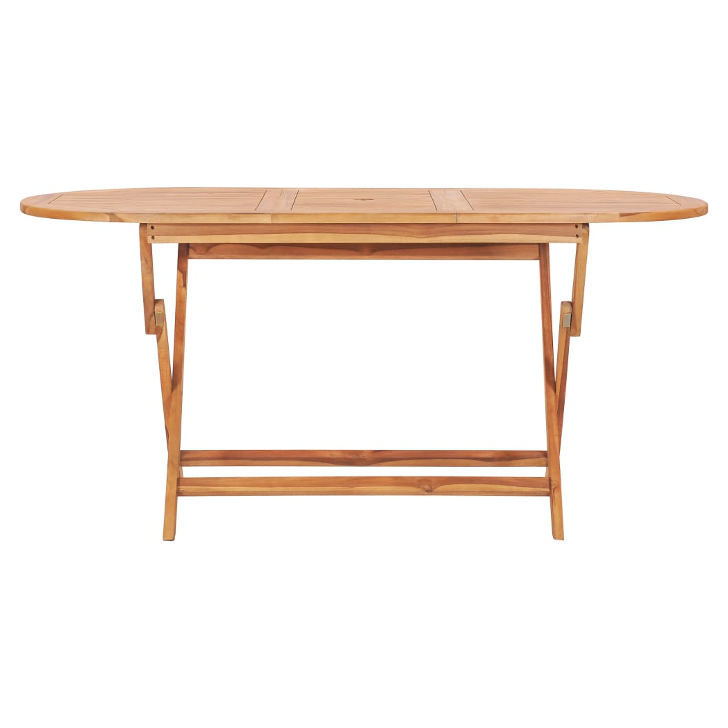 7 Piece Folding Outdoor Dining Set Solid Teak Wood