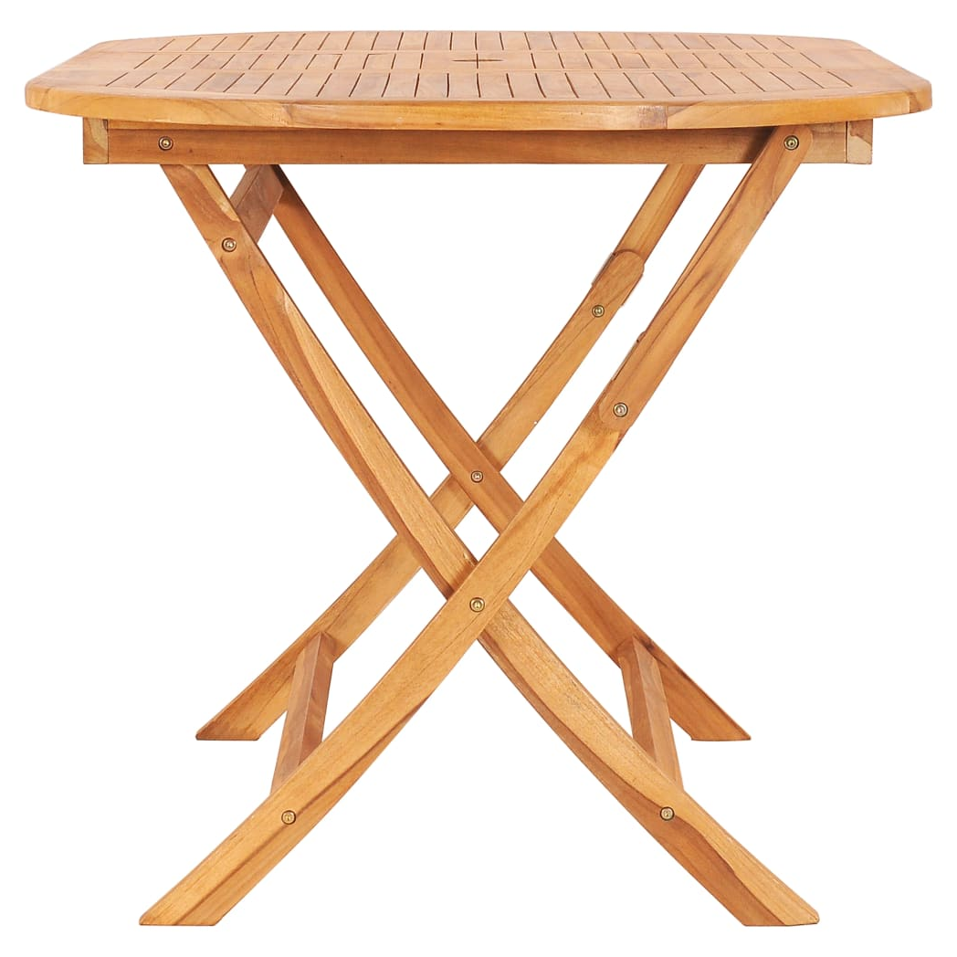 7 Piece Folding Outdoor Dining Set Solid Teak Wood