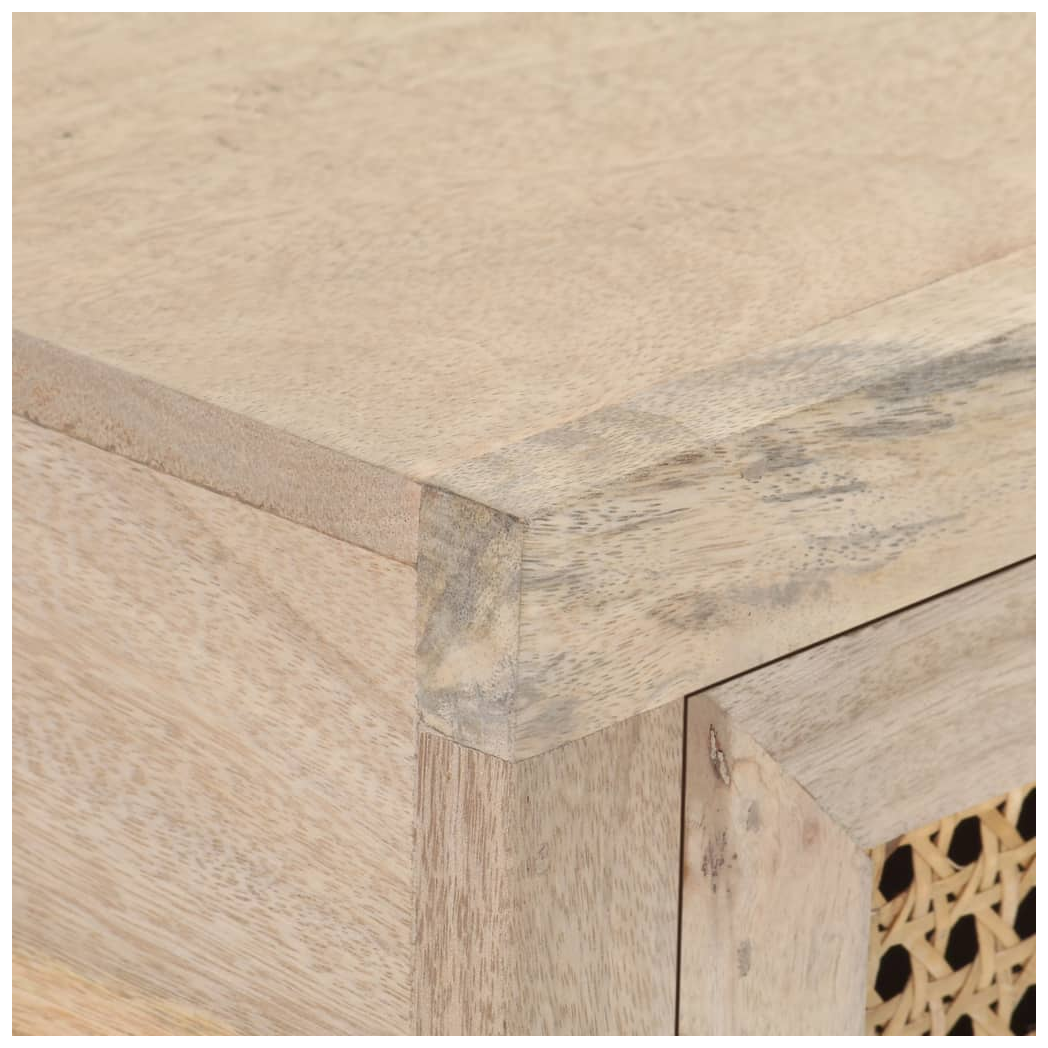 Console Table 100x35x76 cm Solid Mango Wood and Natural Cane
